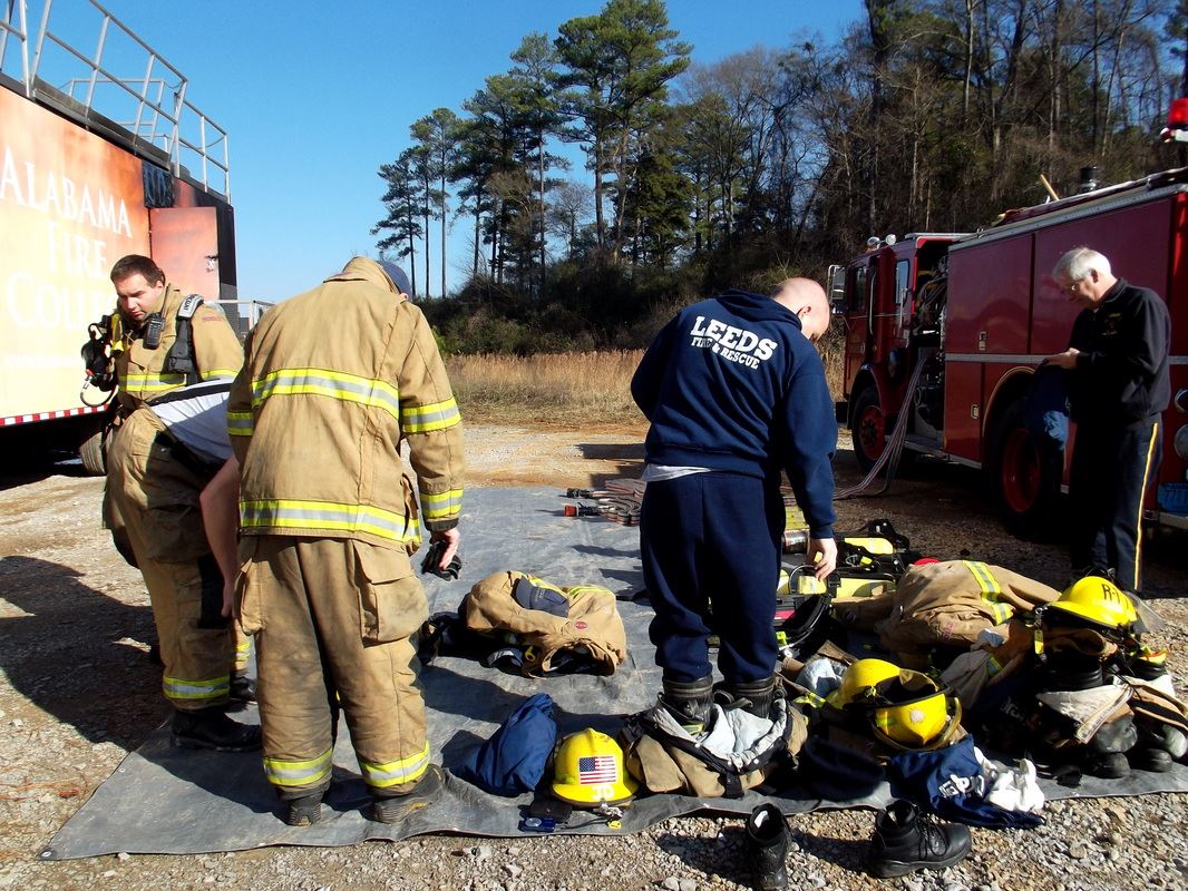 Fire Suppression Working on the Road